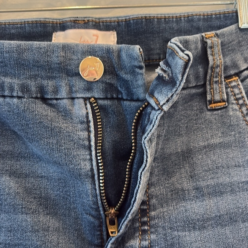 Jen 7 by 7 for all mankind - Cropped Fringe Hem Straight Leg Jean - Size 16. - Picture 5 of 15